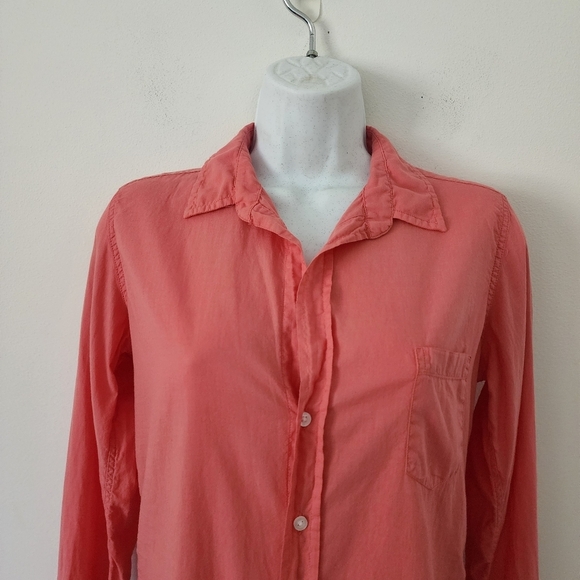 Frank & Eileen Barry Button Up Top In Famous Denim Grapefruit Size XS - Picture 5 of 15